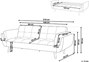 Shumee Sofa rozkładana welurowa zielona ASBY 7
