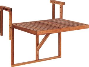 Shumee Stolik balkonowy wiszący akacjowy 60 x 40 cm ciemne drewno UDINE 3