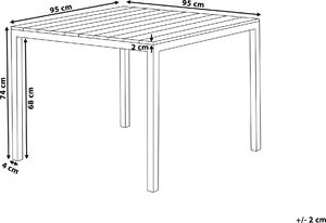 Shumee Stół ogrodowy szary 95 x 95 cm PRATO 7