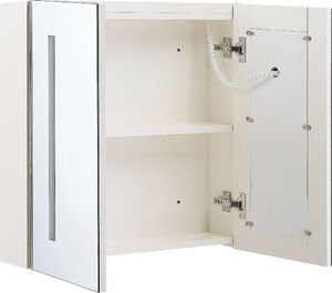 Shumee Szafka łazienkowa wisząca biała z lustrem LED 60x60 cm Chabunco 4