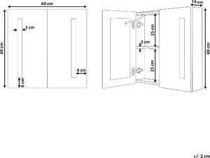 Shumee Szafka łazienkowa wisząca biała z lustrem LED 60x60 cm Chabunco 8