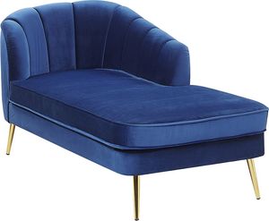 Shumee Szezlong welurowy lewostronny ciemnoniebieski ALLIER 2