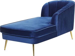Shumee Szezlong welurowy lewostronny ciemnoniebieski ALLIER 3