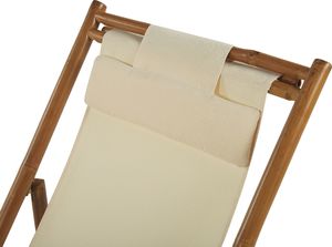 Shumee Zestaw 2 leżaków ogrodowych bambusowy jasne drewno z białym ATRANI 4