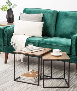 Shumee Zestaw 2 stolików ciemne drewno DENNY 2