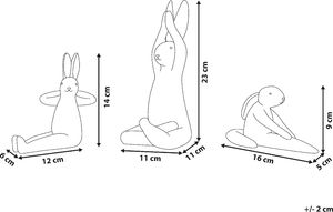 Shumee Zestaw 3 figurek dekoracyjnych zając biały BREST 9