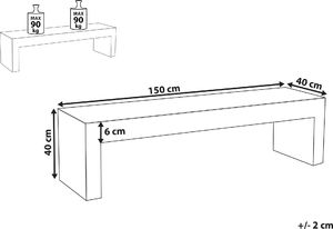 Beliani Ławka ogrodowa 150 cm betonowa biała TARANTO 5