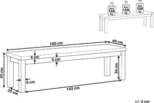 Shumee Ławka ogrodowa 160 cm betonowa szara OSTUNI 6