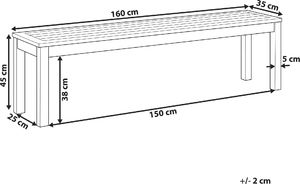 Shumee Ławka ogrodowa Tuscania eukaliptus, brązowa, 160 cm 6