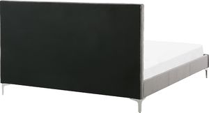 Shumee Łóżko welurowe 140 x 200 cm szare AMBERT 4