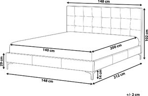 Shumee Łóżko welurowe 140 x 200 cm szare AMBERT 9