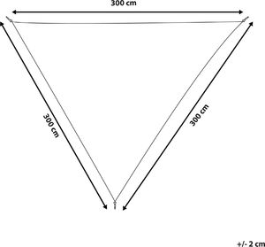 Shumee Żagiel przeciwsłoneczny trójkątny 300 x 300 x 300 cm beżowy LUKKA 7