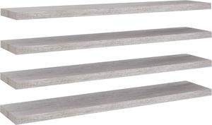 vidaXL Półki ścienne, 4 szt., szarość betonu, 120 x 23,5 x 3,8 cm, MDF 2