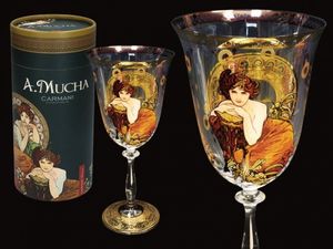 Carmani Kieliszek do wina - A.Mucha. Kamienie szlachetne - Szmaragd (CARMANI) 1