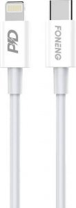 Kabel USB Foneng Foneng PD Type-C to Lightning Data Cable X31 18W 1m White EU 1