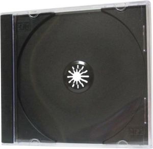 Box na 1 szt. CD, przezroczysty, czarny tray, 10,4 mm 1