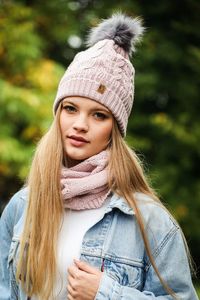 HEYO Zimowy zestaw damski czapka komin i rękawiczki HZ0004 Heyo 11