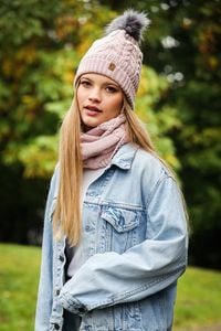 HEYO Zimowy zestaw damski czapka komin i rękawiczki HZ0004 Heyo 10