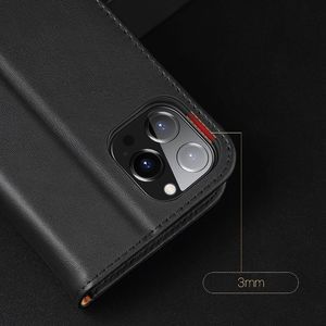 Dux Ducis Dux Ducis Hivo skórzane etui z klapką pokrowiec ze skóry naturalnej portfel na karty i dokumenty iPhone 13 czarny 20