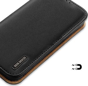 Dux Ducis Dux Ducis Hivo skórzane etui z klapką pokrowiec ze skóry naturalnej portfel na karty i dokumenty iPhone 13 czarny 6