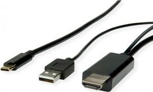 Kabel USB Roline ROLINE Typu C - kabel HDMI + USB A, M / M, 2 m 1