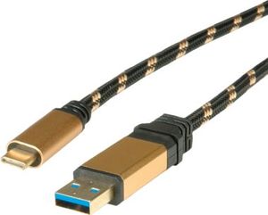 Kabel USB Roline USB-A - USB-C 1 m Złoty 1
