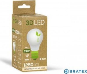 3DLED Żarówka ledowa 3LED tradycyjna E-27 13W barwa neutralna 1