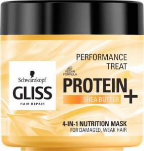 DEWYTRE Gliss Kur Performance Treat 4-in-1 Nutrition Mask maska odżywcza do włosów Protein + Shea Butter 400ml 1