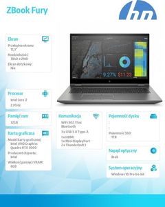 Laptop HP HP Inc. Notebook Fury 17 G7 i7-10850H 1TB/32/17cali 2C9T7EA#ABB 6