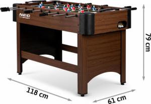 Neo-Sport Stół do gry w piłkarzyki, ciemny brąz 118x61x79 cm (NS-804) 13