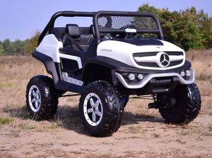 Lean Sport MERCEDES BENZ UNIMOG 4X4,12V14AH, AMORTYZATORY, MIĘKKIE KOŁA, MIĘKKIE SIEDZENIE, UNIMOG 13