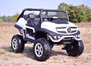 Lean Sport MERCEDES BENZ UNIMOG 4X4,12V14AH, AMORTYZATORY, MIĘKKIE KOŁA, MIĘKKIE SIEDZENIE, UNIMOG 14