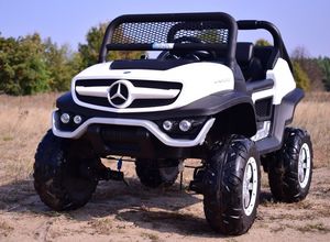 Lean Sport MERCEDES BENZ UNIMOG 4X4,12V14AH, AMORTYZATORY, MIĘKKIE KOŁA, MIĘKKIE SIEDZENIE, UNIMOG 18