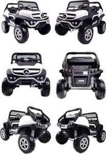Lean Sport MERCEDES BENZ UNIMOG 4X4,12V14AH, AMORTYZATORY, MIĘKKIE KOŁA, MIĘKKIE SIEDZENIE, UNIMOG 7
