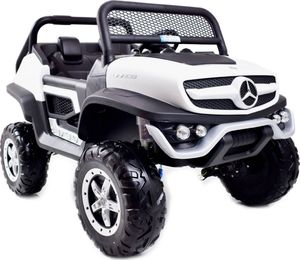 Lean Sport MERCEDES BENZ UNIMOG 4X4,12V14AH, AMORTYZATORY, MIĘKKIE KOŁA, MIĘKKIE SIEDZENIE, UNIMOG 8