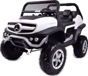 Lean Sport MERCEDES BENZ UNIMOG 4X4,12V14AH, AMORTYZATORY, MIĘKKIE KOŁA, MIĘKKIE SIEDZENIE, UNIMOG 9
