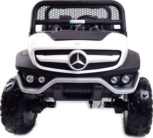 Lean Sport MERCEDES BENZ UNIMOG 4X4,12V14AH, AMORTYZATORY, MIĘKKIE KOŁA, MIĘKKIE SIEDZENIE, UNIMOG 10