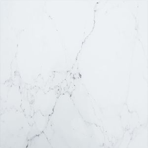 vidaXL Blat stołu, biały, 50x50 cm, 6 mm, szkło ze wzorem marmuru 1