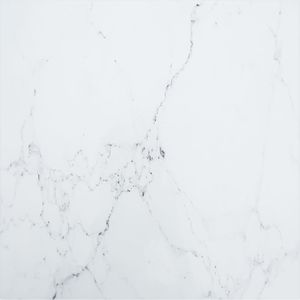 vidaXL Blat stołu, biały, 70x70 cm, 6 mm, szkło ze wzorem marmuru 1