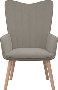 vidaXL Fotel, jasnoszary, obity aksamitem 3