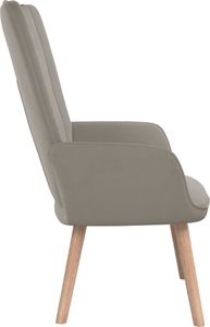 vidaXL Fotel, jasnoszary, obity aksamitem 4