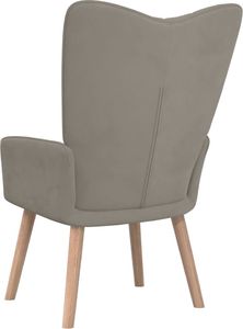 vidaXL Fotel, jasnoszary, obity aksamitem 5