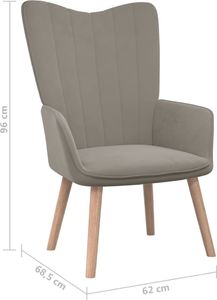 vidaXL Fotel, jasnoszary, obity aksamitem 7