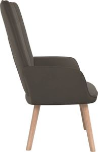 vidaXL Fotel, ciemnoszary, obity aksamitem 4