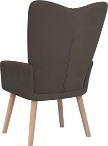 vidaXL Fotel, ciemnoszary, obity aksamitem 5