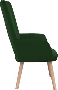 vidaXL Fotel, ciemnozielony, obity aksamitem 4