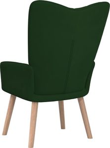 vidaXL Fotel, ciemnozielony, obity aksamitem 5