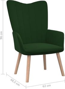 vidaXL Fotel, ciemnozielony, obity aksamitem 7