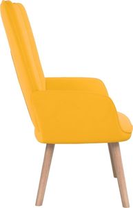 vidaXL Fotel, musztardowy, obity aksamitem 4