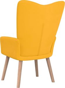 vidaXL Fotel, musztardowy, obity aksamitem 5